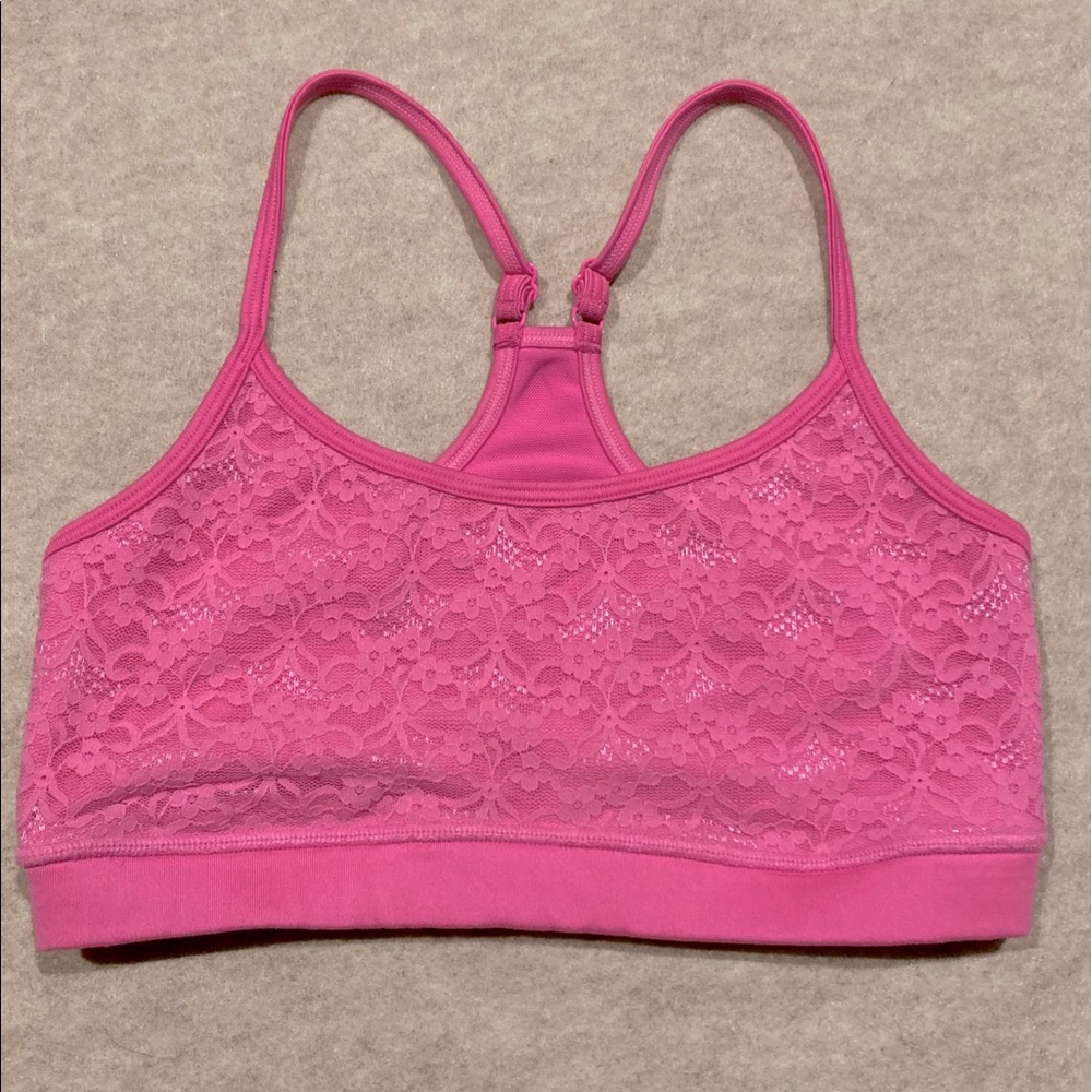 Lace Pink Sports Bra